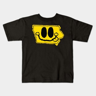 Iowa Happy Face with tongue sticking out Kids T-Shirt